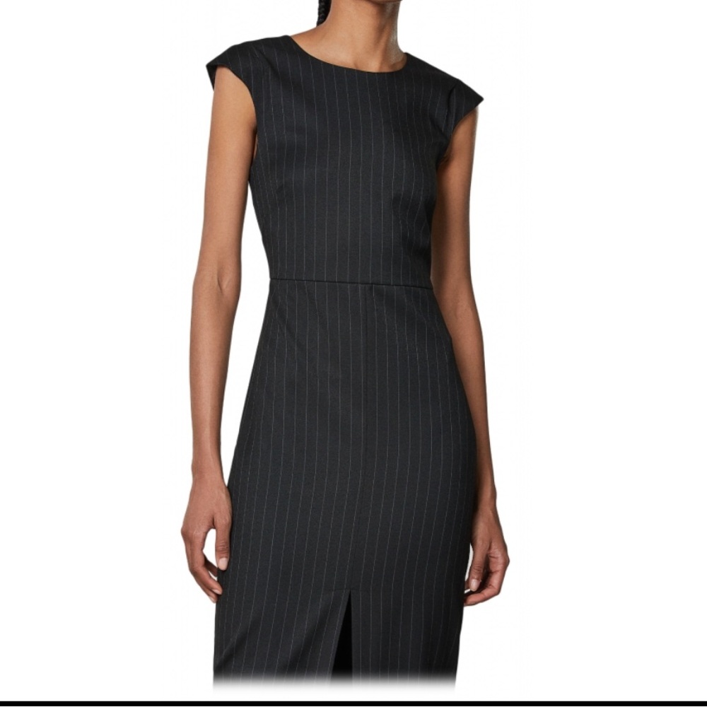 PATRIZIA PEPE Pinstripe Flannel Midi Dress in Size 42